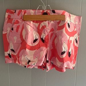 Flamingo print shorts. 2.5-3” inseam.